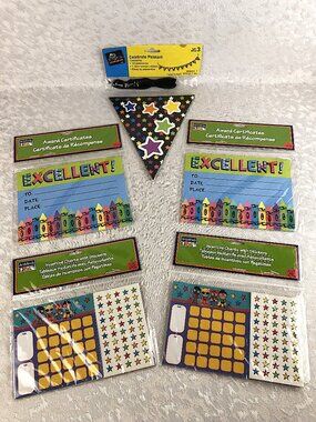 Celebrate Pennant Banner + Award Certificates + Incentive Sticker Charts NWT